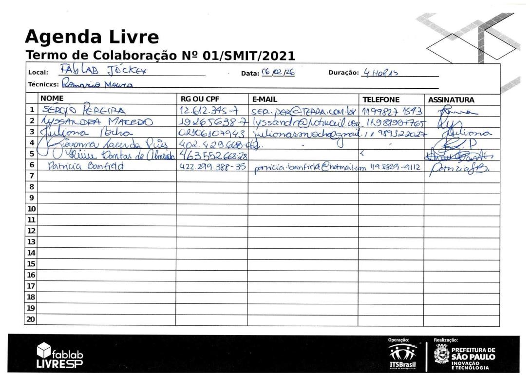 Agenda Livre 06/02/2026