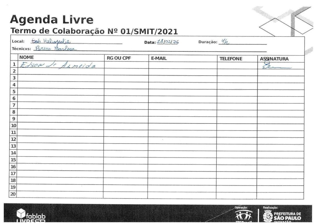 Frequentadores da Agenda Livre.