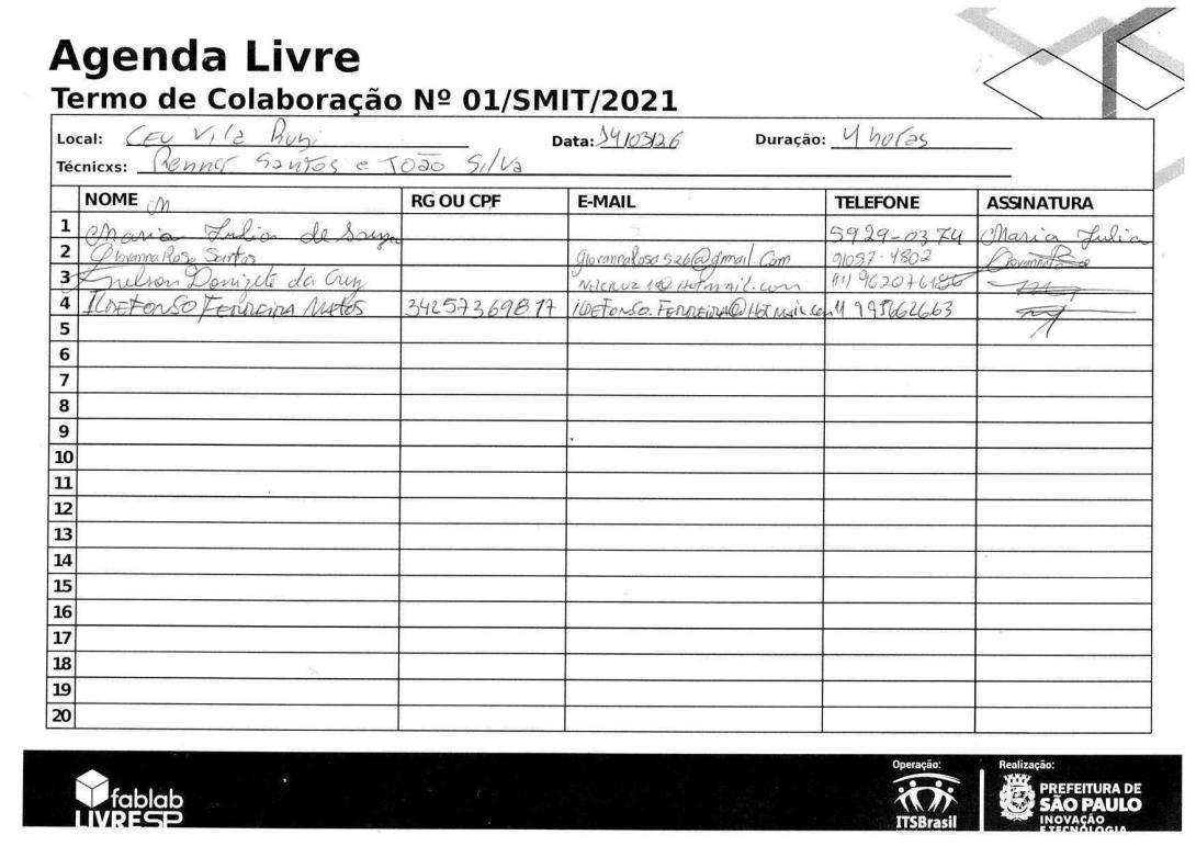 AGENDA LIVRE DIA 14